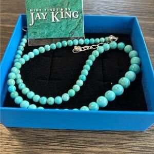 Jay King Mine Finds Graduated Bead Turquoise Necklace (P)